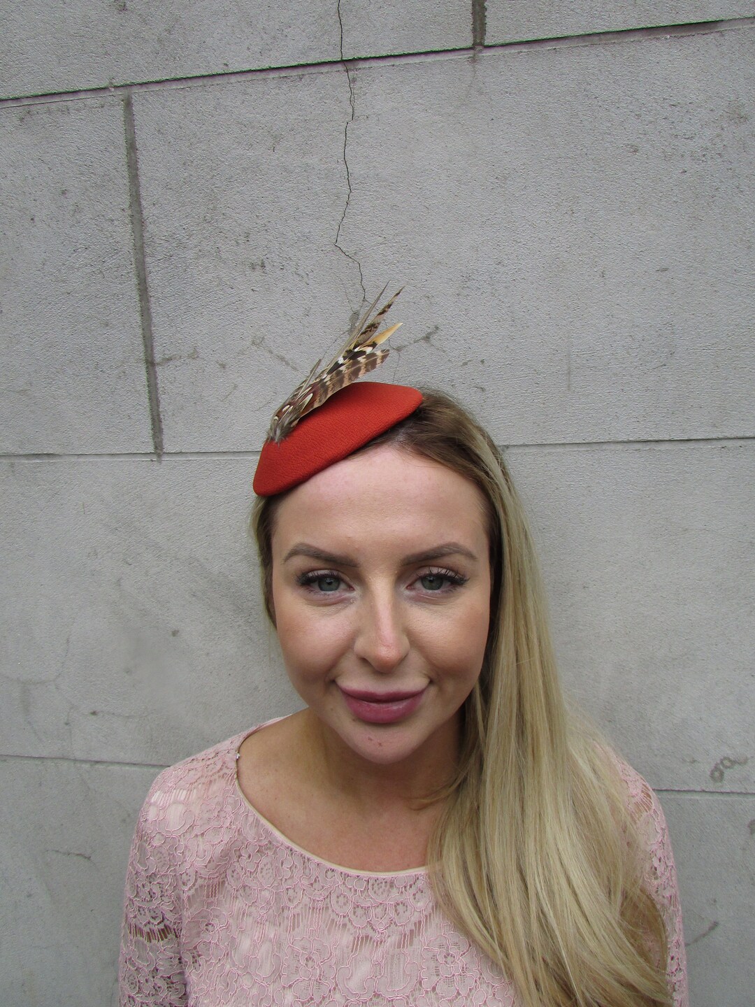 Rust Brown Pheasant Feather Hat Hair Fascinator Races Wedding Guest ...