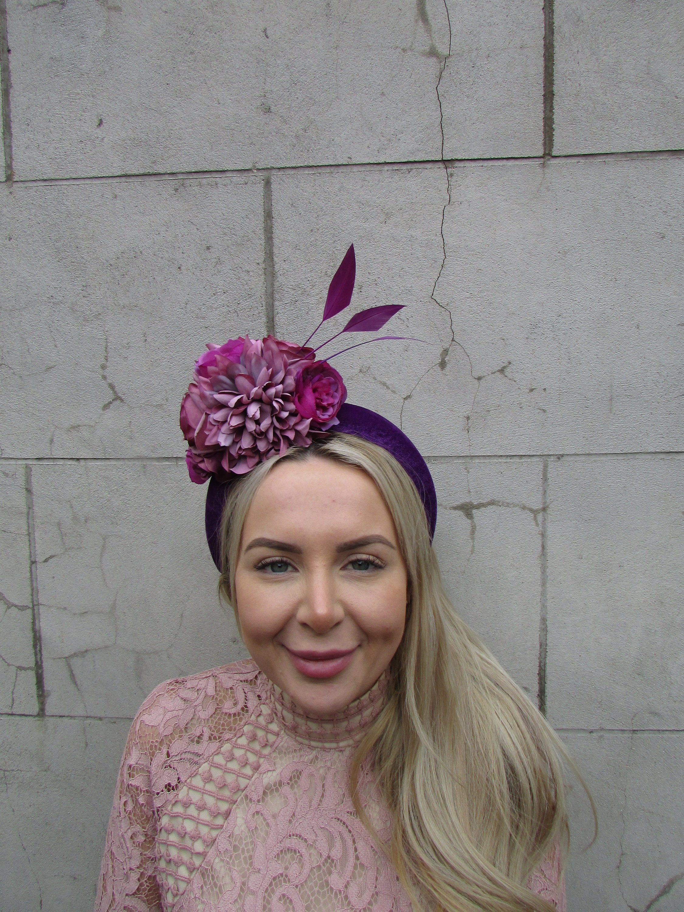 plum purple fascinator