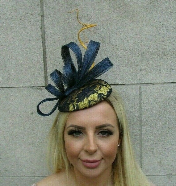 Yellow Gold Lace Fascinator - Etsy 