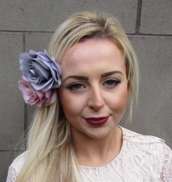 Triple Blush Pink Beige Light Nude Flower Hair Clip Fascinator Rose Floral 0157 Triple Blush Pink Beige Light Nude Flower Hair Clip Fascinator Rose Floral 0157