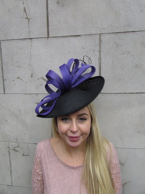 Purple Feather Fascinator Hat | Etsy 
