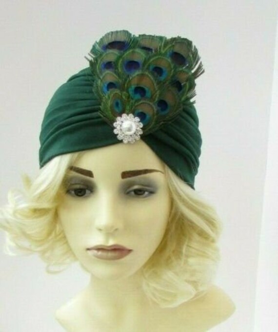 Bottle Dark Green Pearl Feather Peacock 
