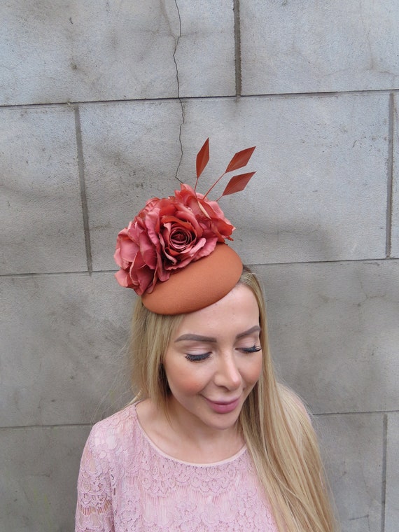 Brown felt oversized rose headband Felt Rose Headband – Jennie main image 4
