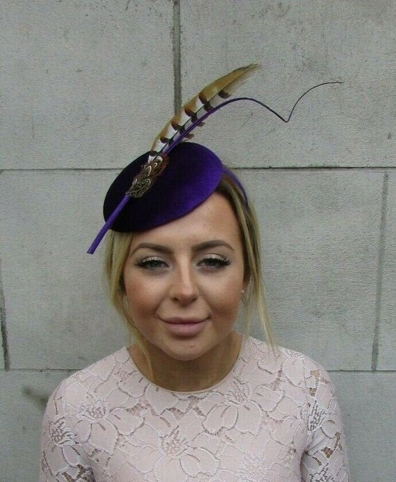 Purple Velvet Brown Pheasant Statement 