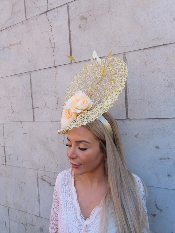 NEW Beige Feather And Flower Hat Pin, Brooch, Hat Fancinator il_fullxfull.7815647312_sxt9.jpg main image 3