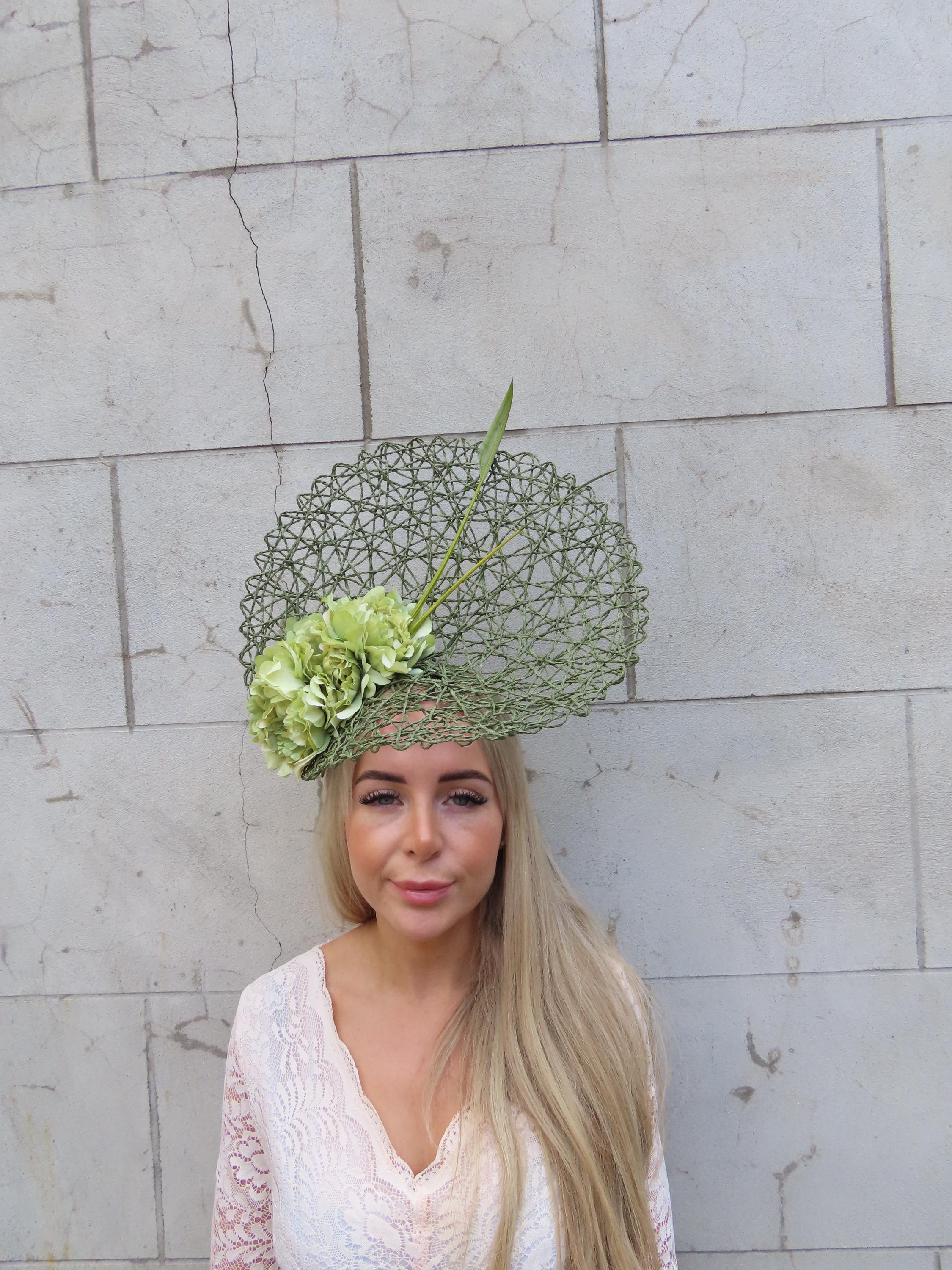 Custom Olive Green Floral Wide-Brim Women’s Hat with removable fascinator. Olive Green Hats and Fascinators - Etsy main image 3