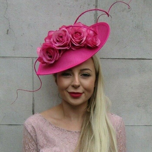 Large Cerise Hot Pink Flower Teardrop 