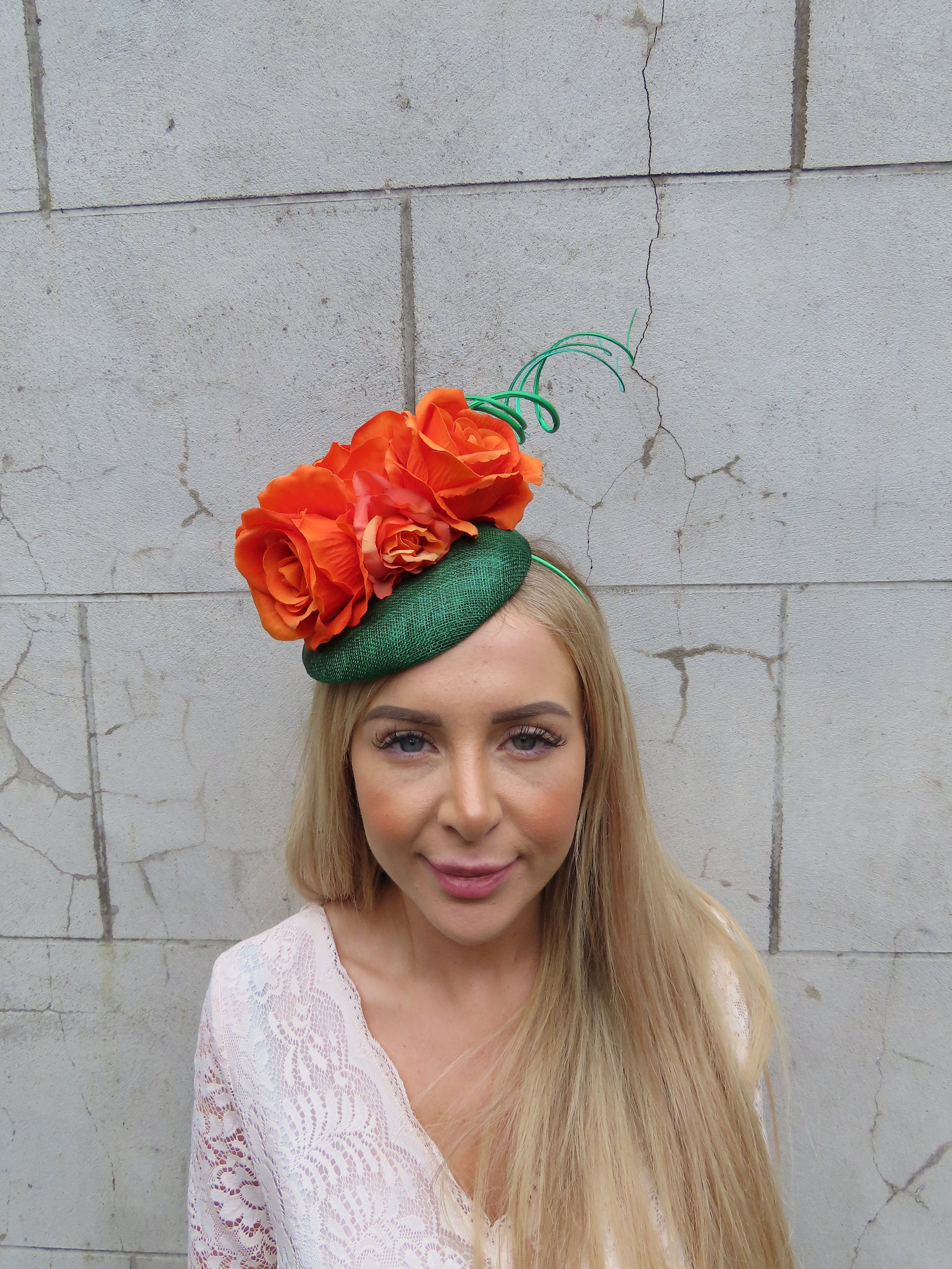 Beloved Millinery Holiday Christmas 3pc Red Green Pillbox Fascinator A little capsule of red for your Sunday Satisfaction  main image 2