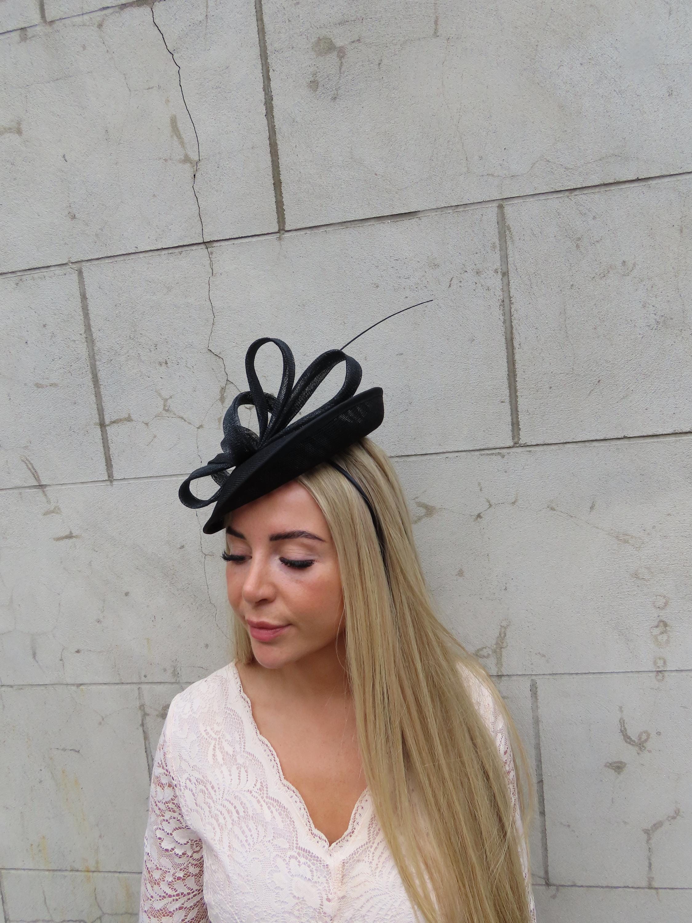8771 Fascinators Hats For Women, Black Fascinator Headband With Feather Bronte_27A1A_black_A.jpg?v=  main image 3