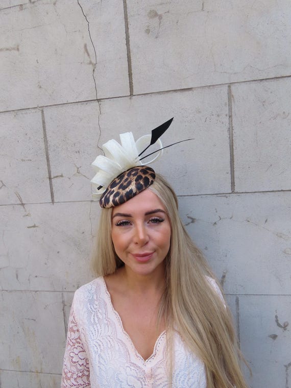 Cream Hat with Leopard Accent New Mud Pie Women main image 3