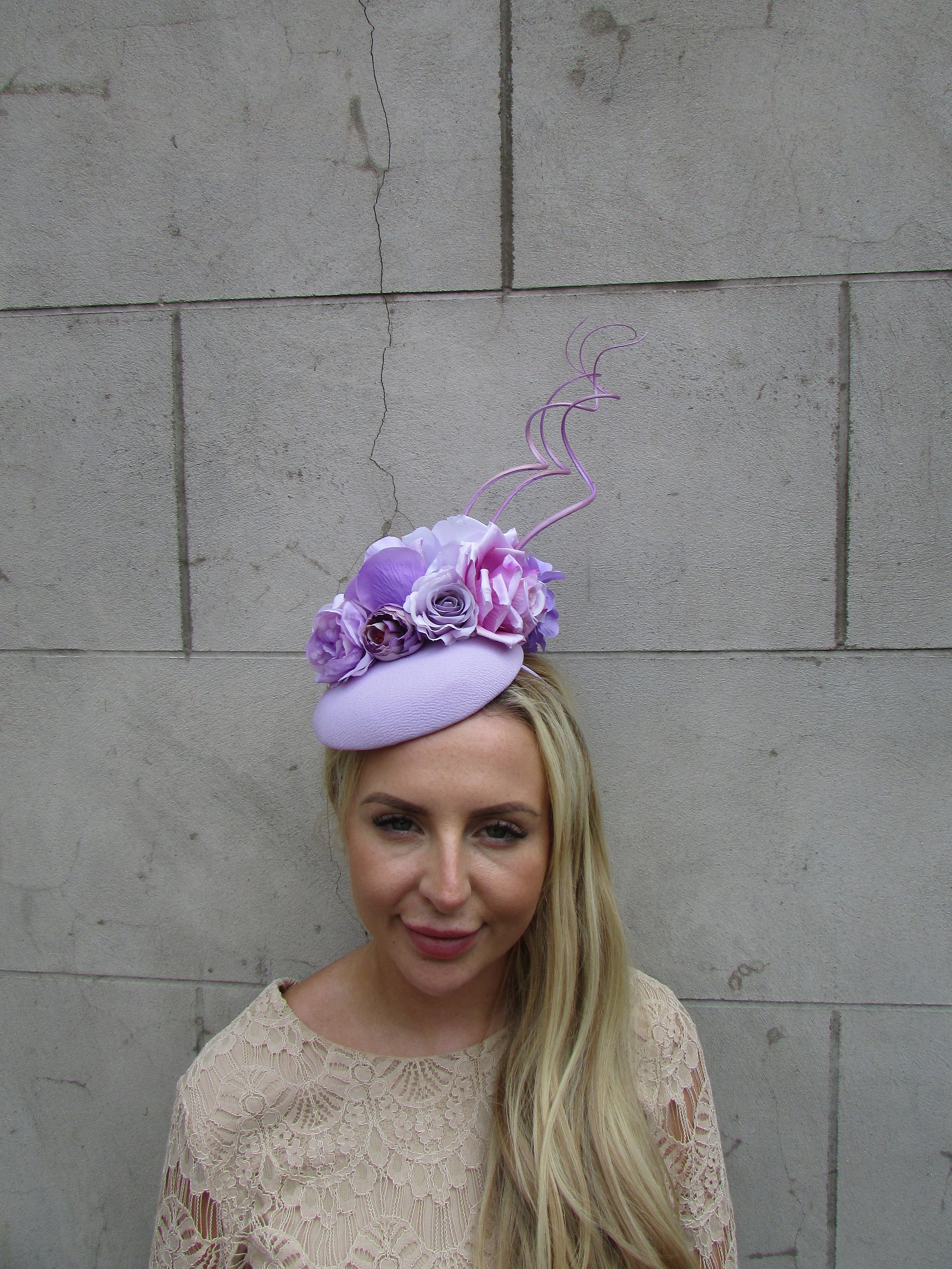 Handmade Floral Headband with Purple and Pink Roses Fairy Fascinator Headpiece Enchanting Soft Pink Rose Fairy Wings & Flower Crown  main image 3