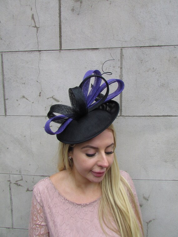 Purple Fascinator Disc Hat - Etsy 