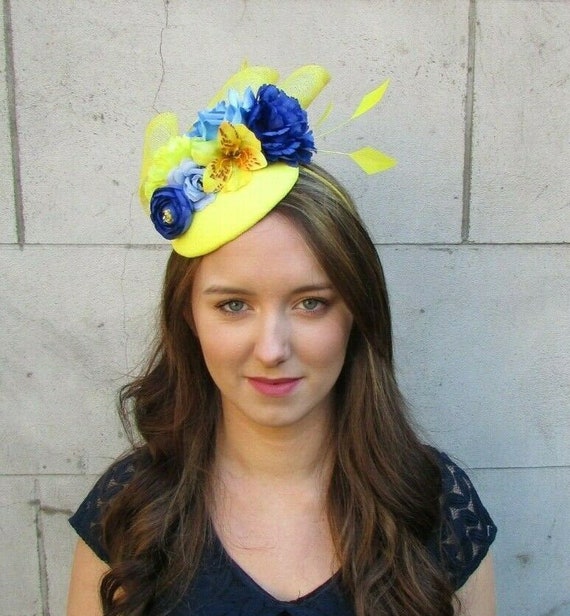Yellow Royal Blue Light Blue Floral 