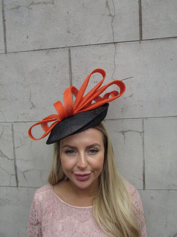 One off Piece - Black & Burnt Orange Statement Disc Saucer  display picture 2