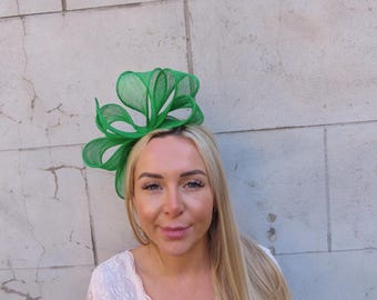 Emerald Green Sinamay Fascinator Headband u12309
