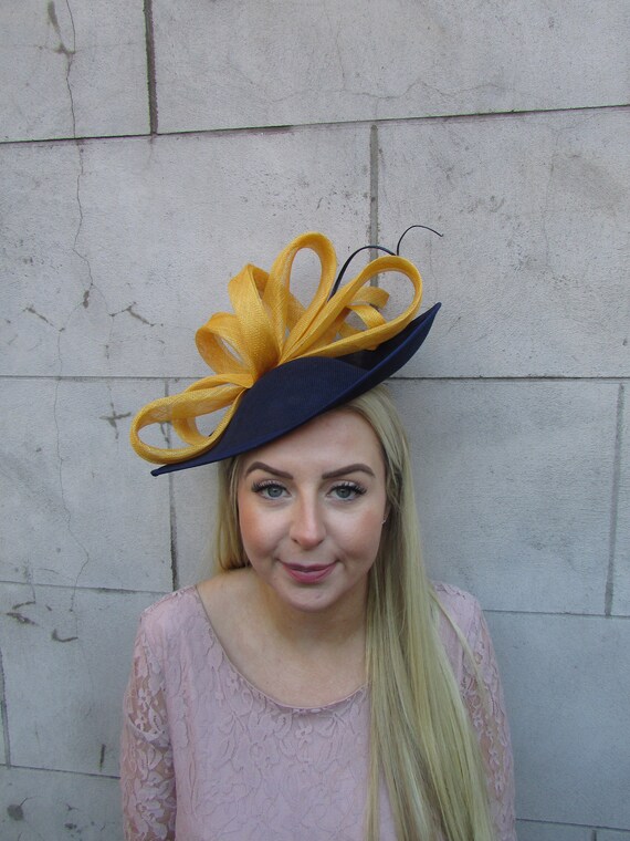 One off Piece Navy Blue Mustard Yellow 