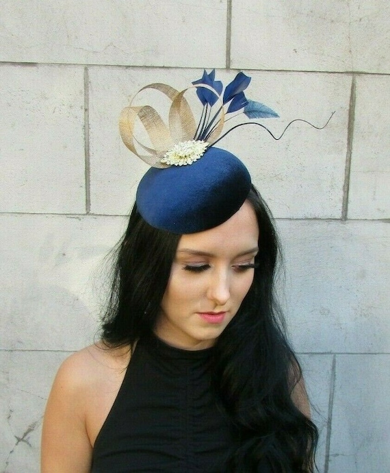 Navy pillbox hat on sale