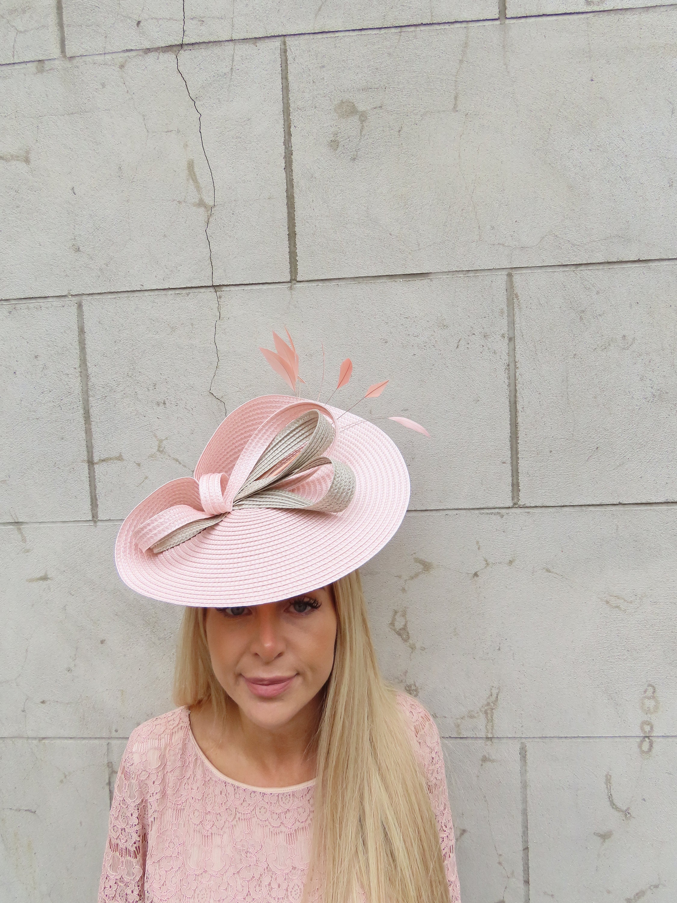brand new, unworn royal style taupe pink fascinator Taupe Fascinator - Etsy main image 2