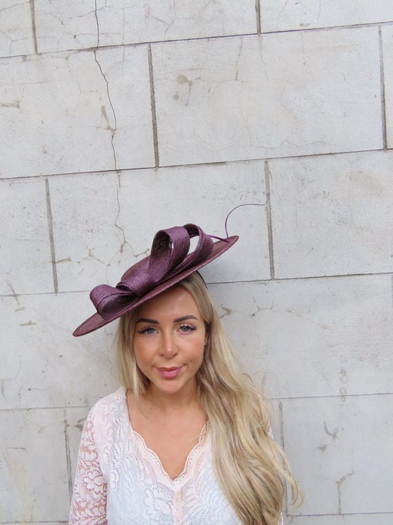 Plum Large Bow Hat Plum red Oxley Fedora - Hicks & Brown main image 4