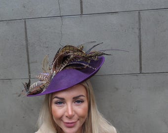 Fancy Sinamay Feathers Trio Floral Net Headband Fascinator  display picture 1