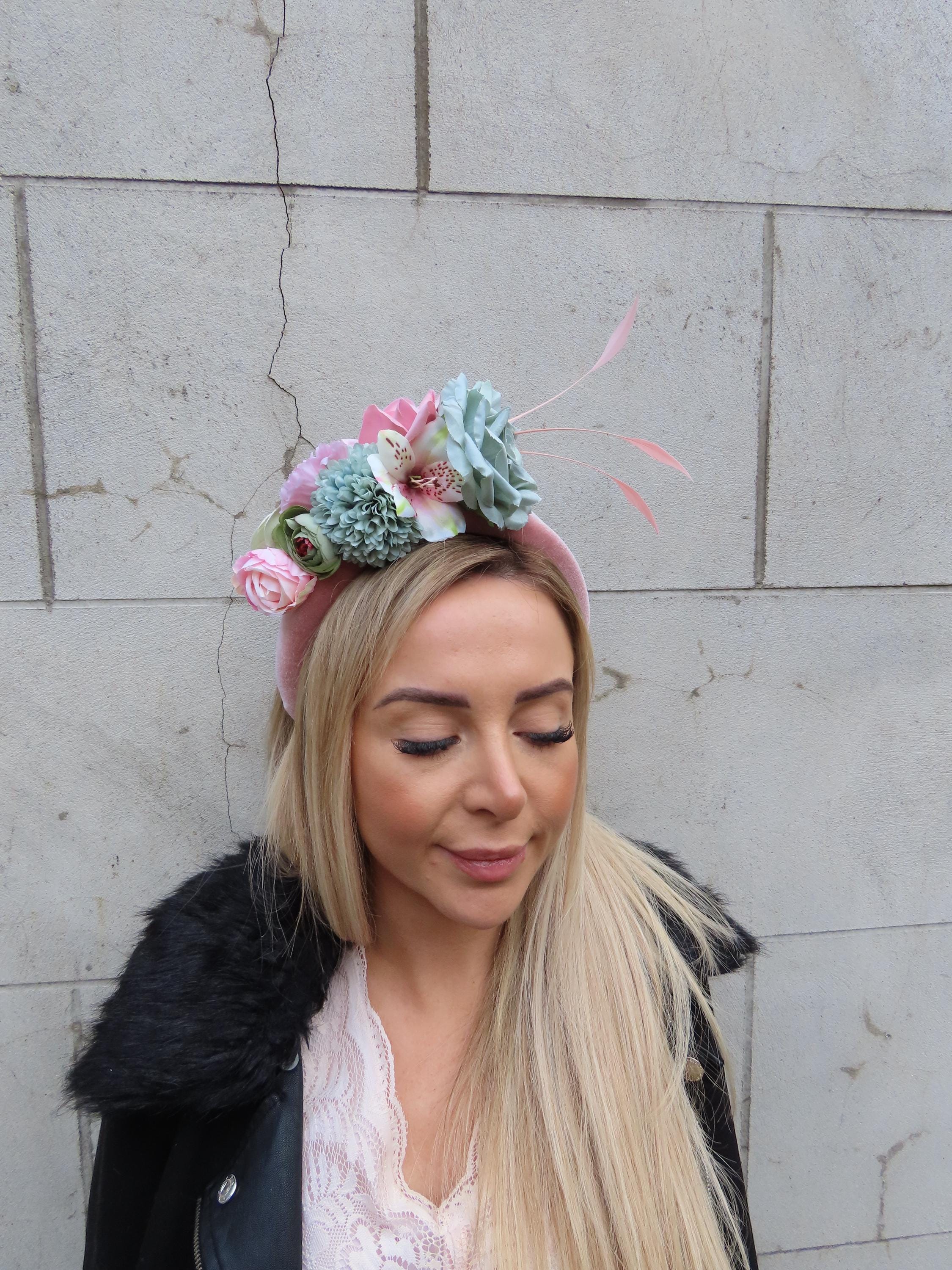 Pink Headband With Flowers And Gems NWOT Crystal Flower Headband - Light Pink – Pink Chicken main image 2