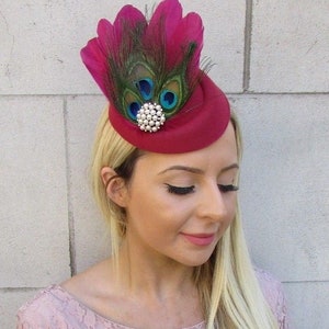 Burgundy Wine Red Velvet Fascinator Hat Hair Clip Vtg Races Rockabilly 50s 2718 Burgundy Wine Red Velvet Fascinator Hat Hair Clip Vtg Races Rockabilly 50s 2718