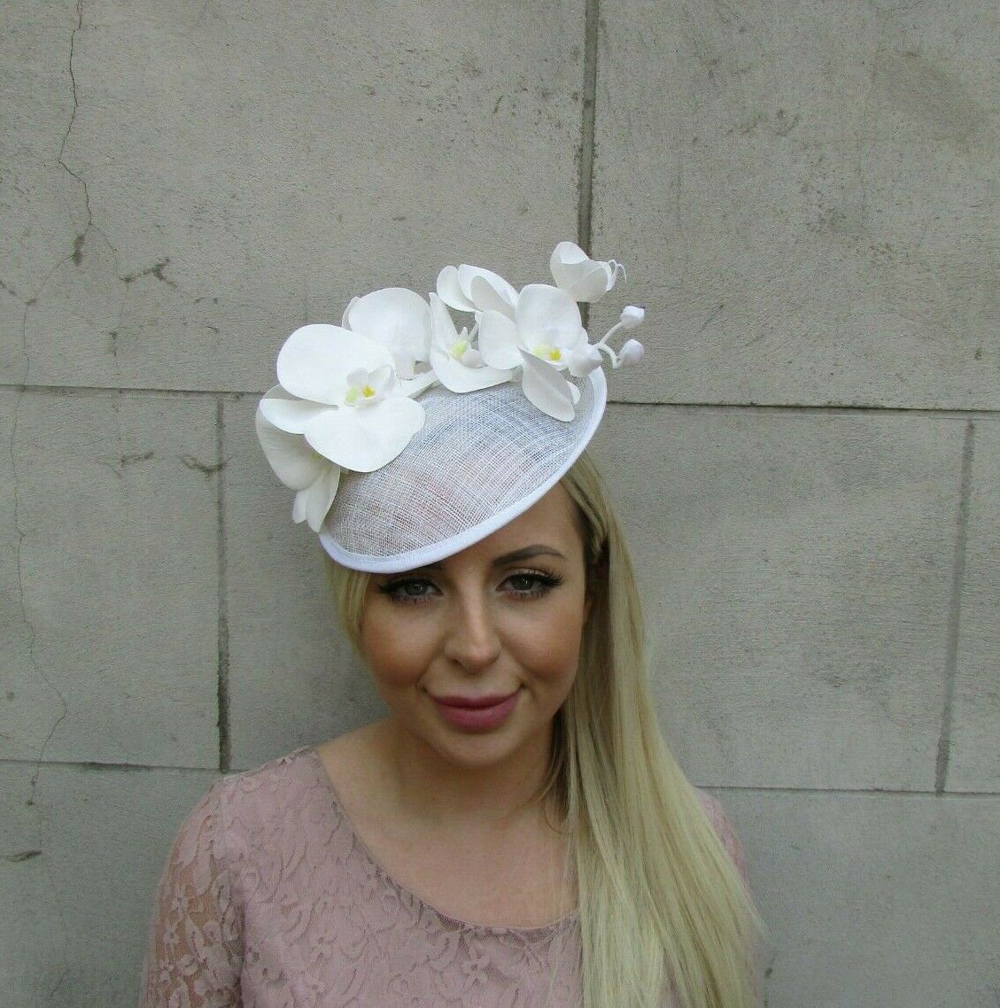 Ivory Flower Hair Flower Net Comb Headband Fascinator Bridal Off white 