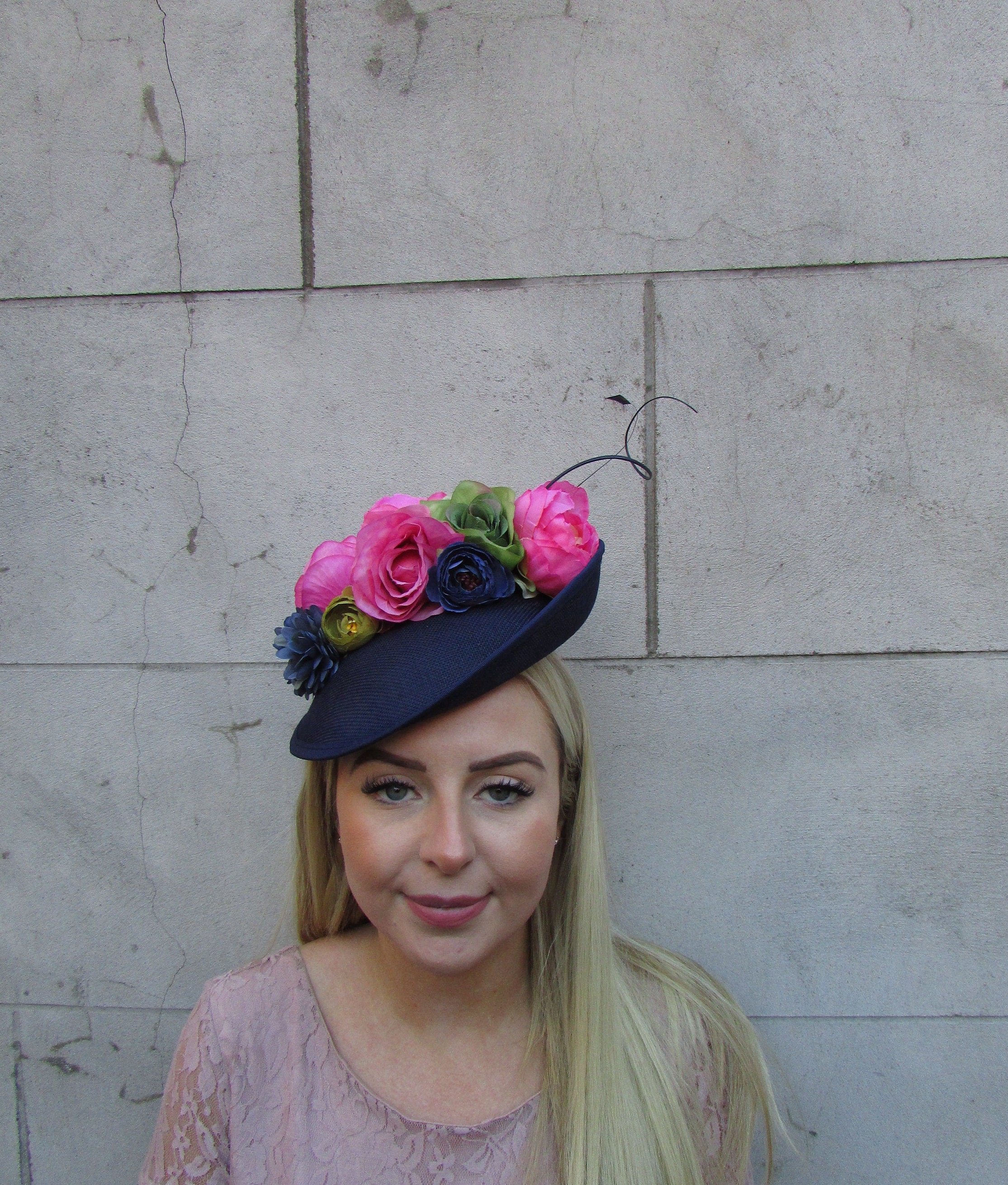 Pink Rose Flower Fascinator - Etsy 