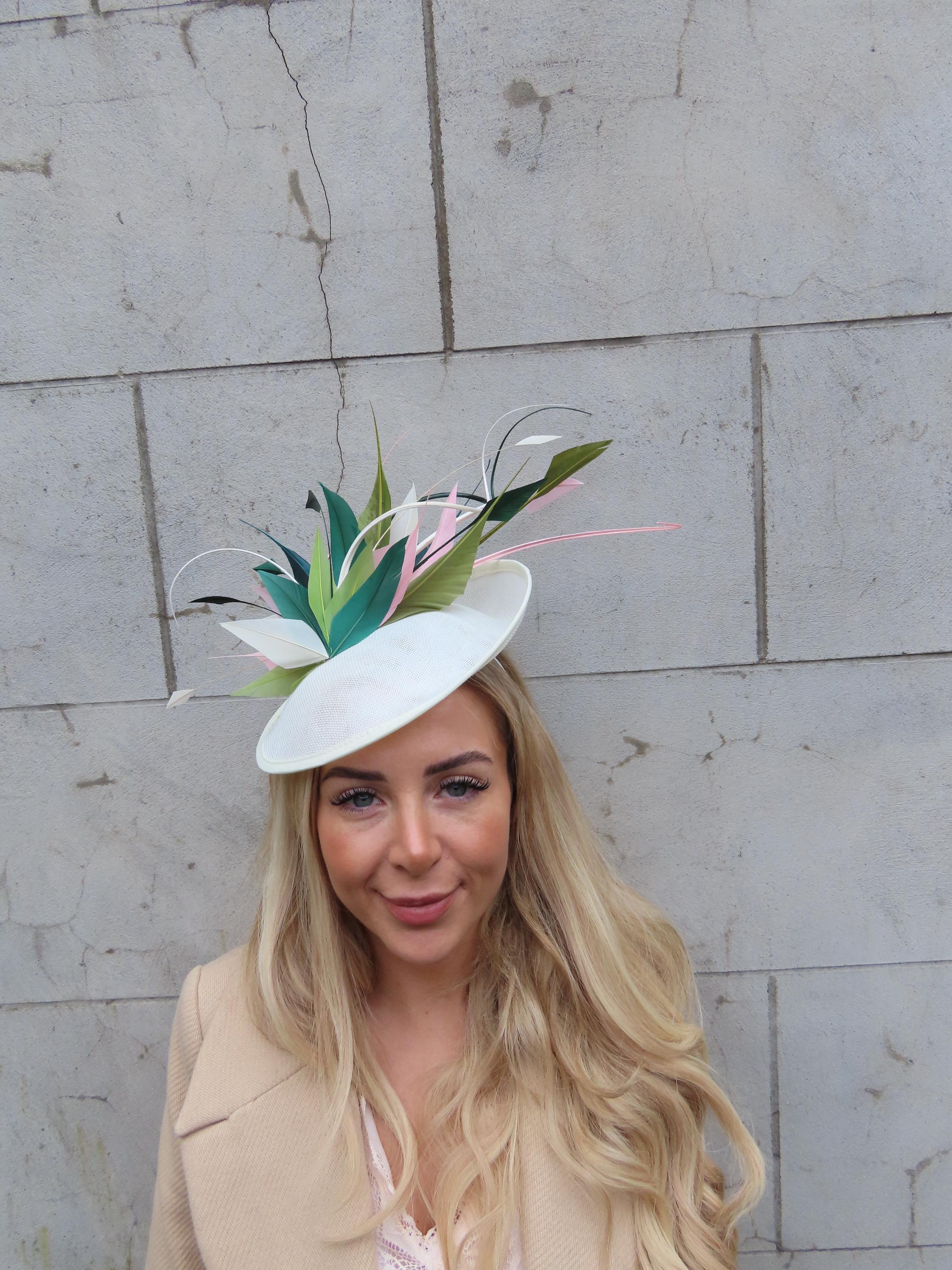 Olive Green and Pink Fascinator - Etsy display picture 2