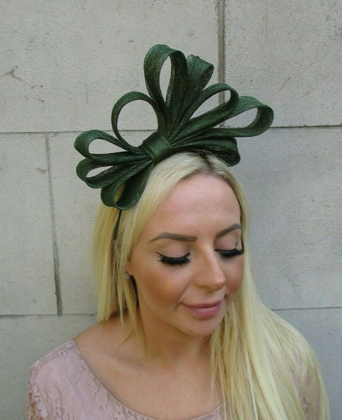 bottle green fascinator