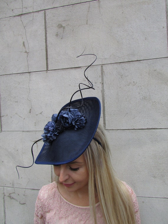 Large blue wedding hat outlet