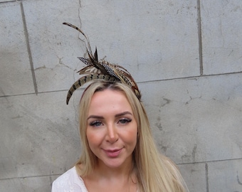 Brauner Fasan Fascinator / Fasan Fascinator / Gastgeschenk - One Off Piece - u10311