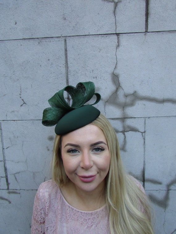 9514 Green Fascinator Hat For Women Lady Hairband Holder Elegant Hair YMGSCC Emerald Green Hats for Women Elegant Church  main image 4