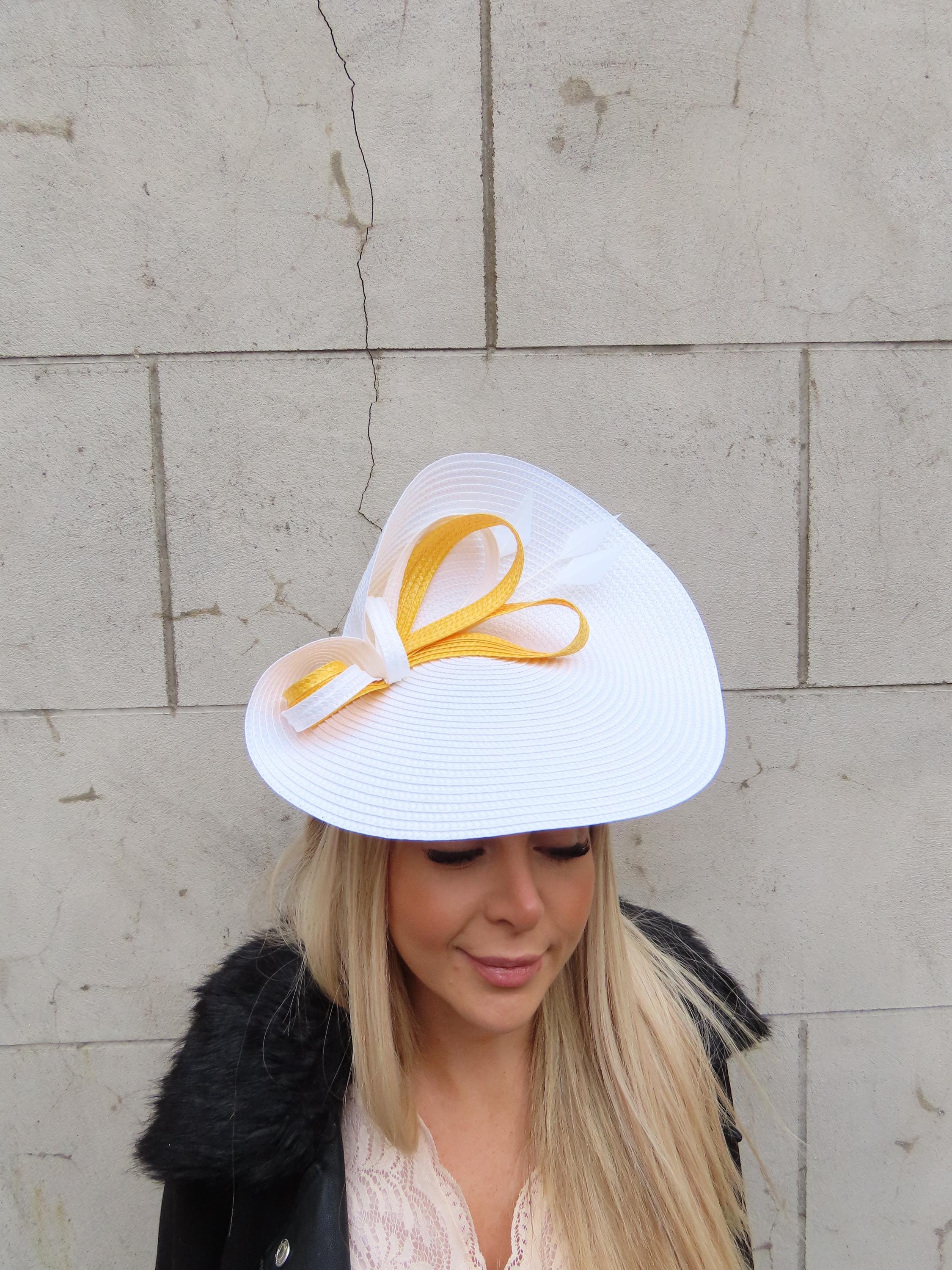 2465 Fascinators Hat (us, Alpha, One Size M23155 ( Light Blue/white ) Wide Flat-brim Sinamay  main image 2