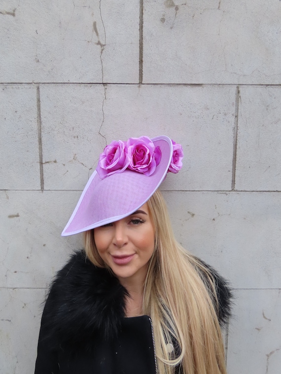 Floral Orchid Cluster Purple Beaded Headband/Fascinator Lavender Fascinator Hat Purple Flower Headband Womens Hat  main image 2