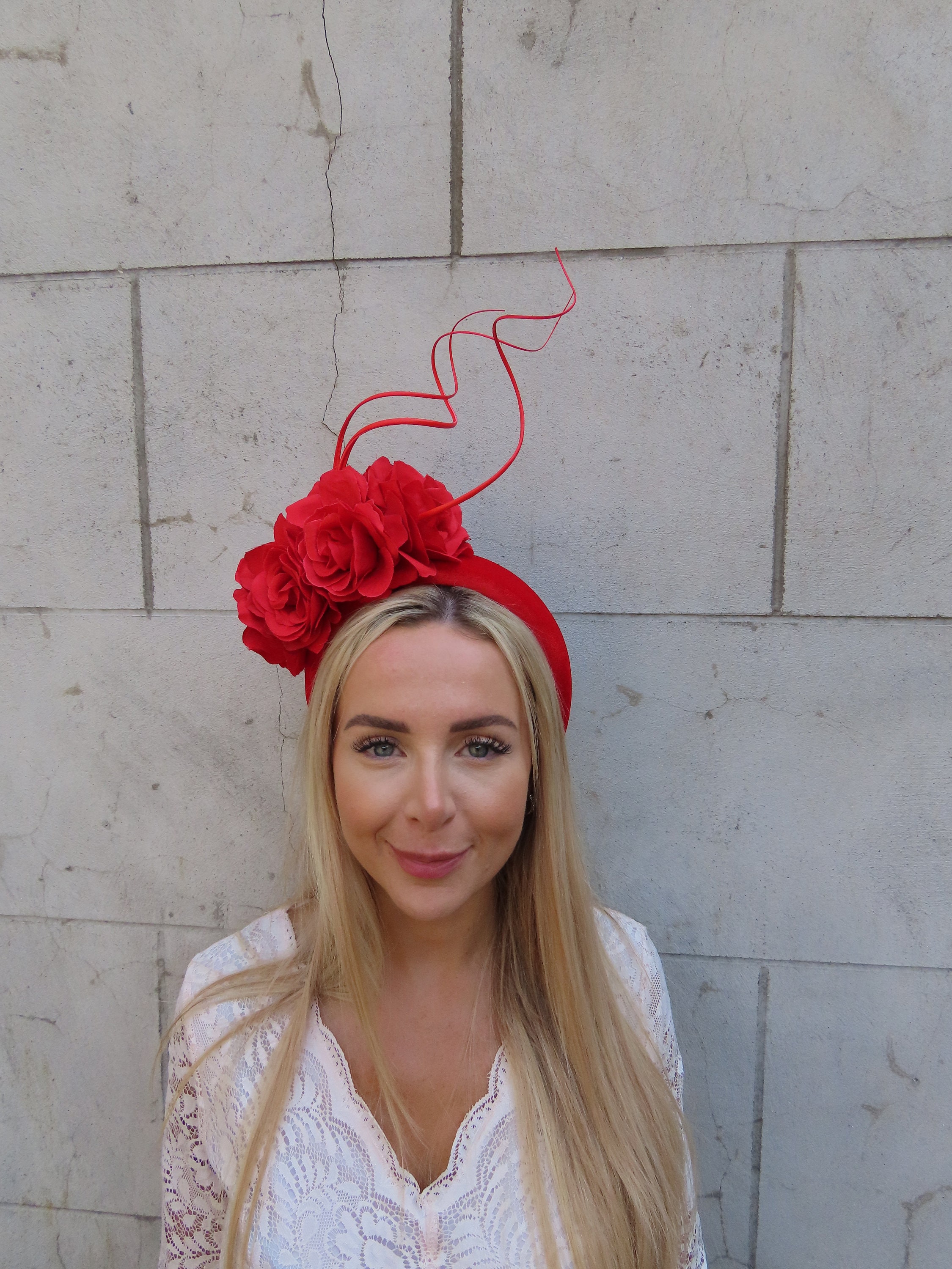 open lace back dress Victoria Fascinator