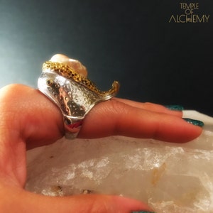 Barokke parel walvis Totem Ring * grootte 6 * gratis DHL Express verzending