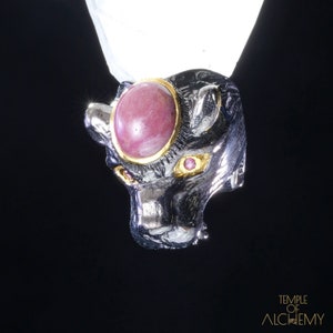 Tijger ringmaat 5,75 * Ruby + Rhodolite Garnet * gratis DHL Express verzending * 80421gr1