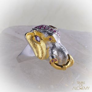 Ganesha maat 8,5 * Amethyst + Granaat * gratis DHL Express verzending * 7925gr1