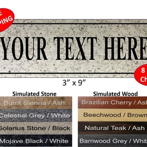 3" x 9" CUSTOM TEXT Gate / fence Sign - FREE Shipping