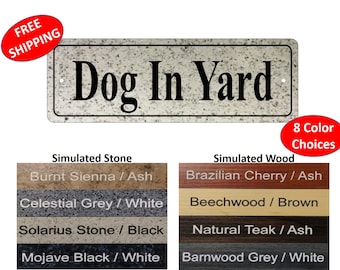 3" x 9" O 2" x 6" Dog In Yard" Señal de puerta, señal de cerca, señal de puerta, Tenga cuidado con el signo de la puerta de los perros - ENVÍO GRATIS