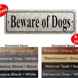 3&quot; x 9&quot; OR 2&quot; x 6&quot; Beware of Dogs Gate Sign, fence sign, gate sign, Beware of Dogs gate sign - FREE SHIPPING