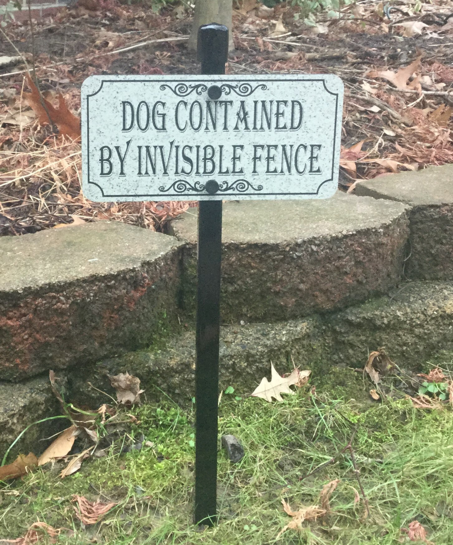 Dog Contained By Invisible Fence Lawn Sign Dog Contained By Etsy