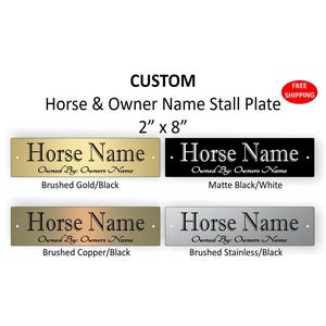 2&quot; x 8&quot; Custom Engraved Equestrian Name Plate & Owner&#39;s Name - Free Shipping