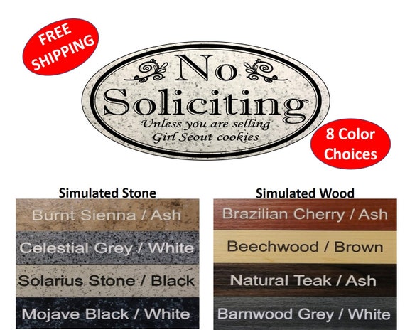 No Soliciting Sign /"NO SOLICITING Unless you are selling Girl Scout cookies/"