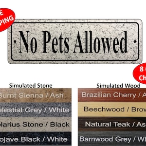 3&quot; x 9&quot; OR 2&quot; x 6&quot; No Pets Allowed Gate Sign, fence sign, gate sign, No Pets Allowed sign - FREE SHIPPING
