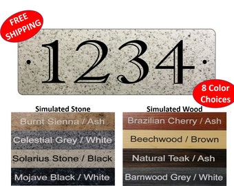 Rectangular House Number Sign, marble granite sign, wood sign, address sign, HORIZONTAL