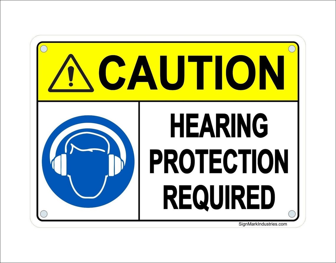 OSHA Caution Sign Hearing Protection Required Heavy Weight Etsy