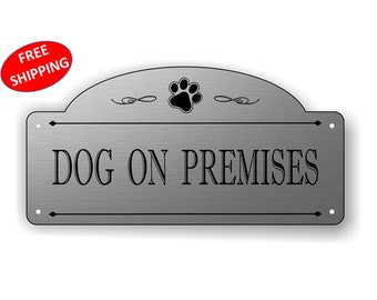 BEWARE OF THE DOGS SIGN CUSTOM SILVER/BLACK PERSONALISED GATE DOOR SIGN