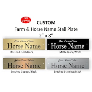 2&quot; x 8&quot; Custom Engraved Equestrian Name Plate & Farm Name - Free Shipping